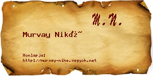 Murvay Niké névjegykártya